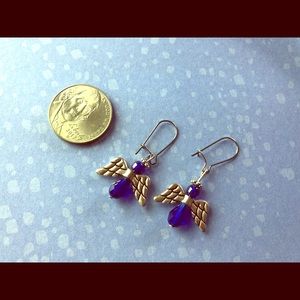 Blue angel earrings